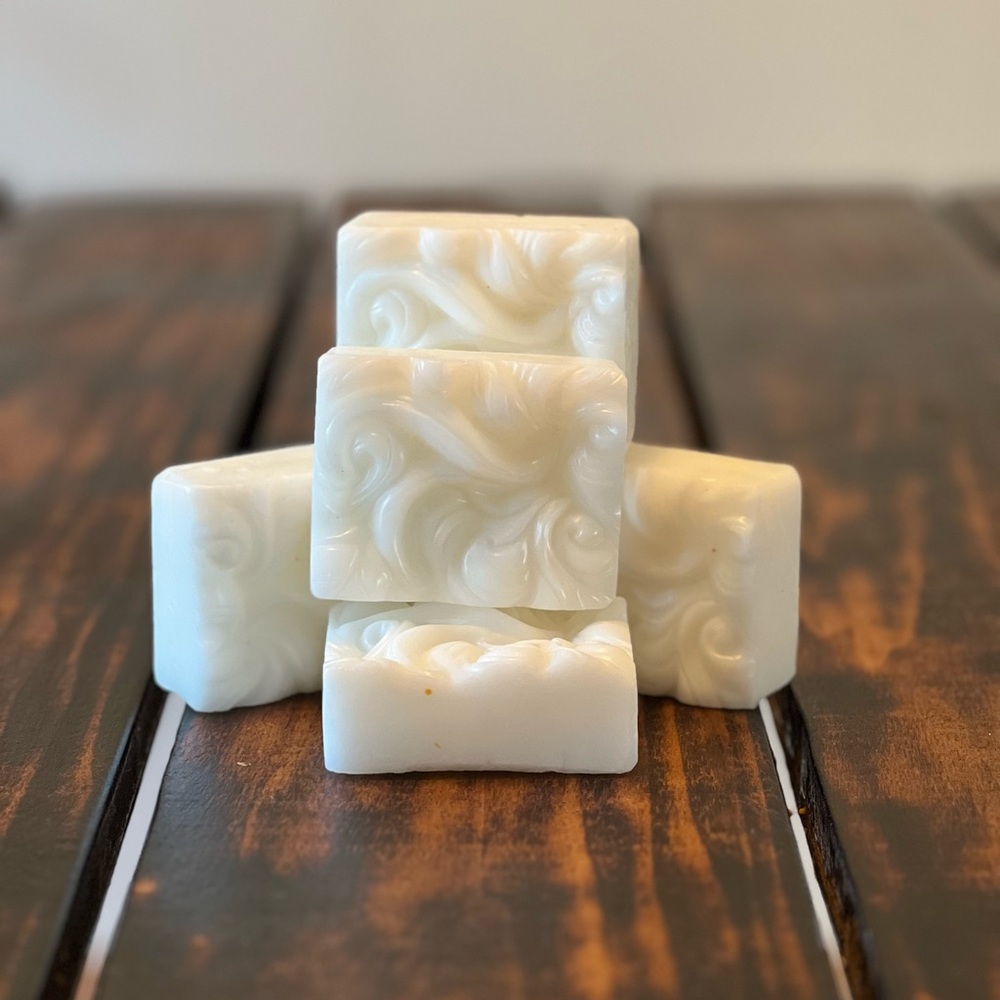 Unscented White Swirl Triple Butter Soap Bars